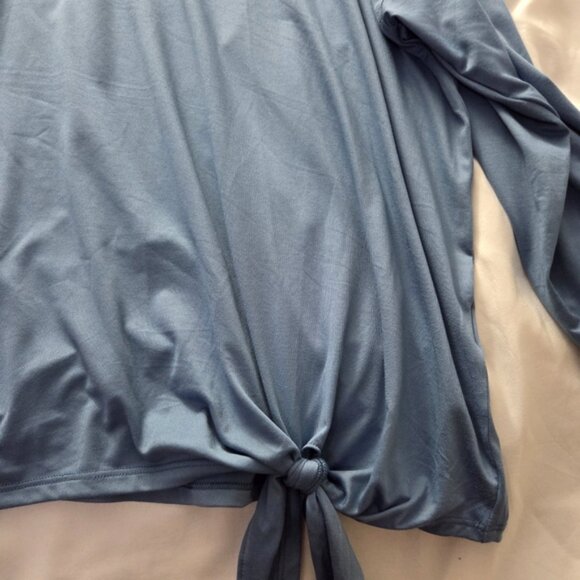 Hyba Tie-Front Performance Top | Blue Athleisure Loungewear | XXL - Picture 5 of 10